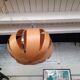 Hanging lamp in wooden strips