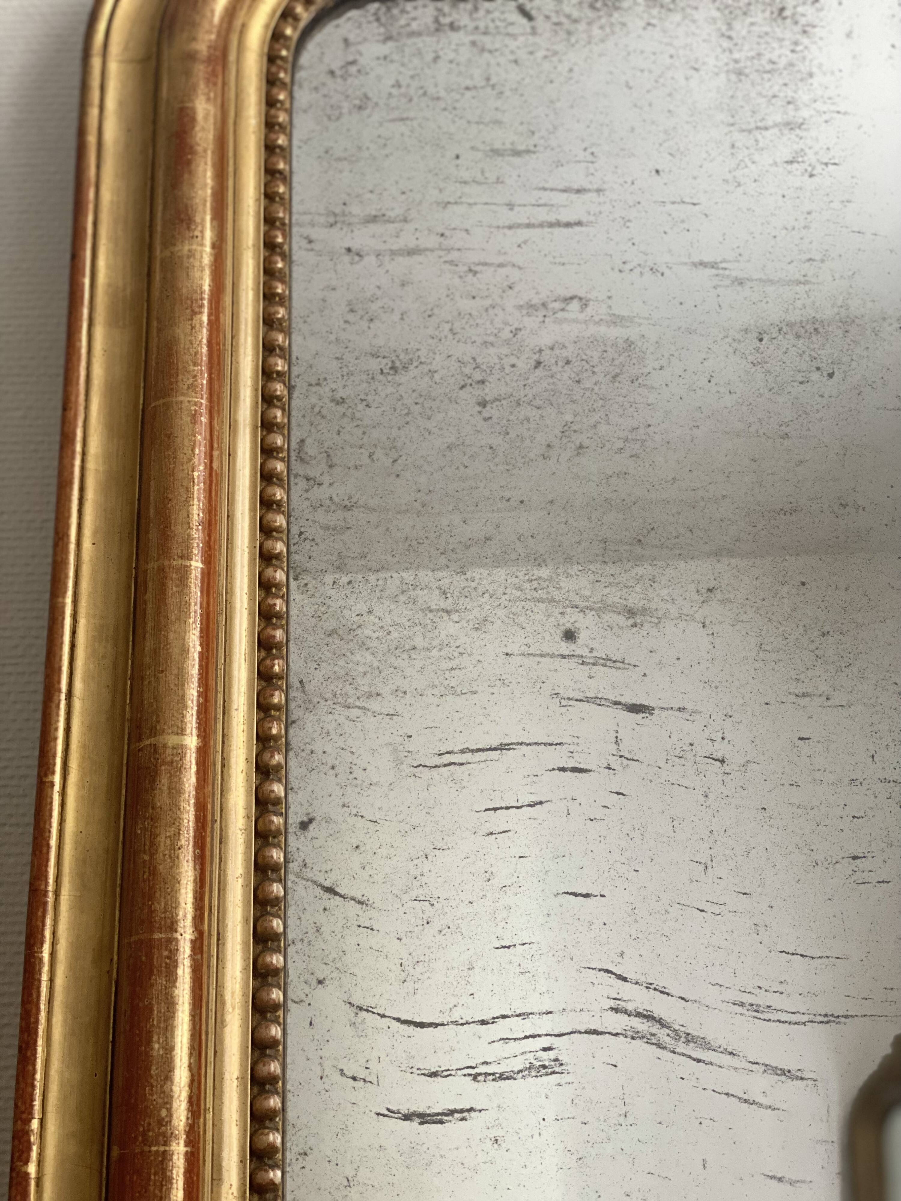 Old mirror louis Philippe golden gold leaf fireplace