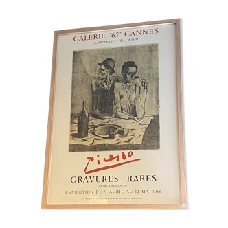 Affiche ancienne lithographie Picasso "Gravures rares" 1966
