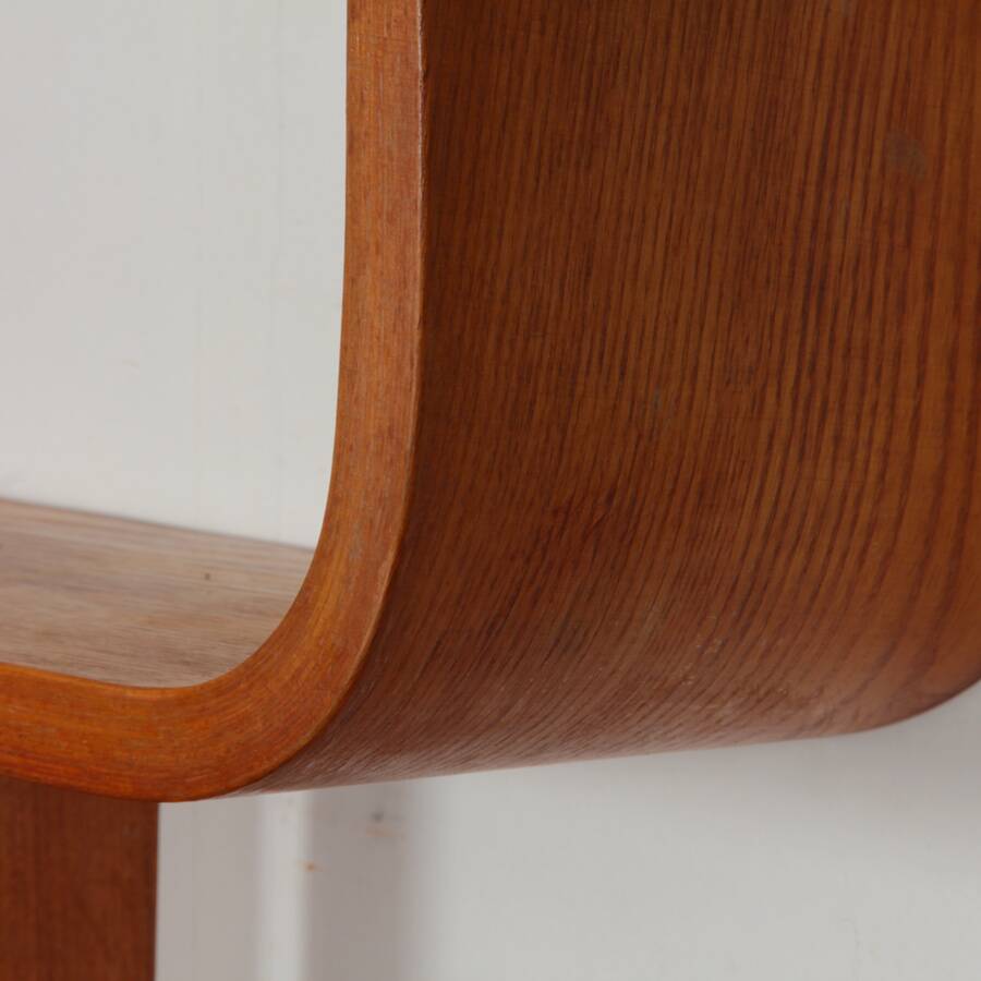 Wooden wall shelf by Ludvik Volak for Drevopodnik Holesov, 1960