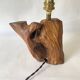Wooden lamp, new fabric cable, cardboard lampshade