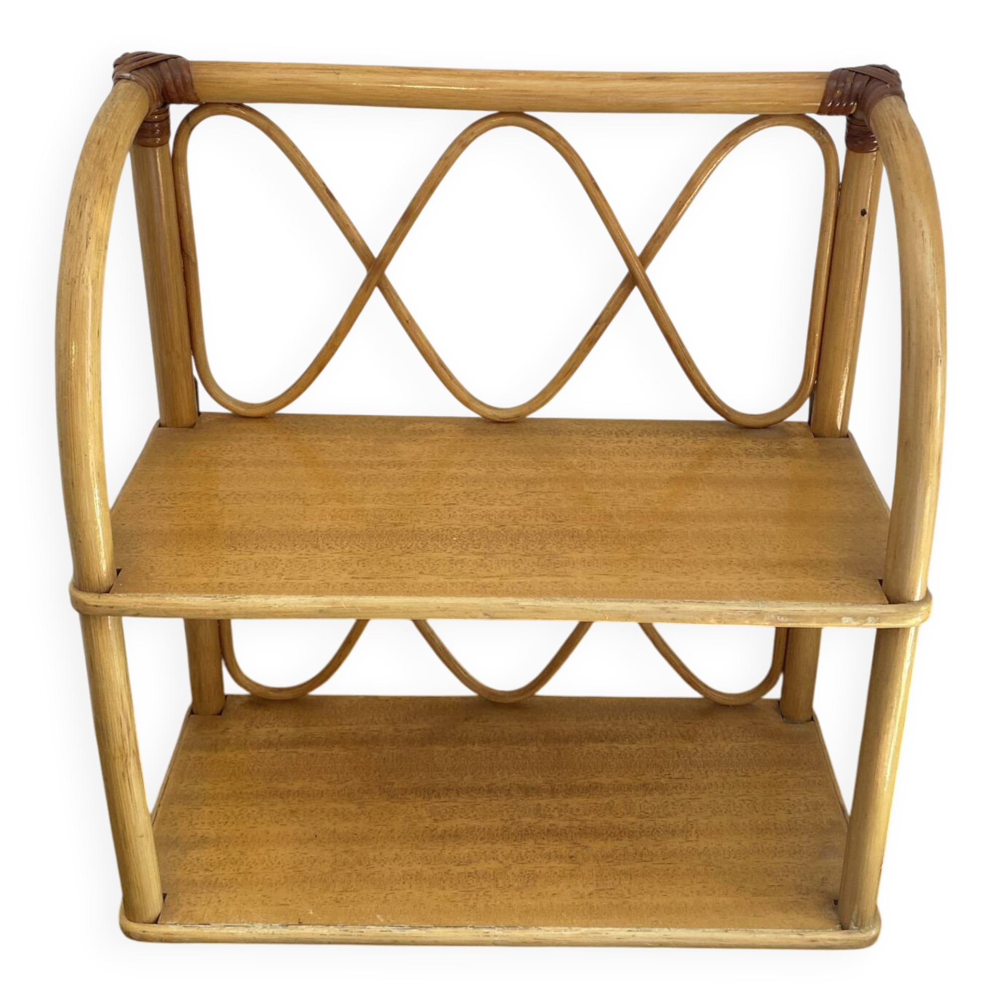 Rattan wall shelf