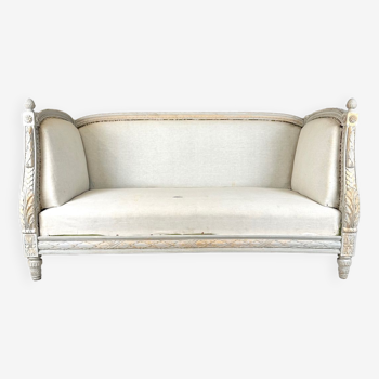 Banquette lit d’alcôve de style Louis XVI époque 1900