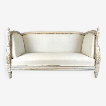 Louis XVI style alcove bed bench, 1900 period