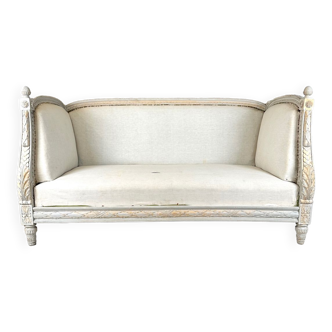 Banquette lit d’alcôve de style Louis XVI époque 1900