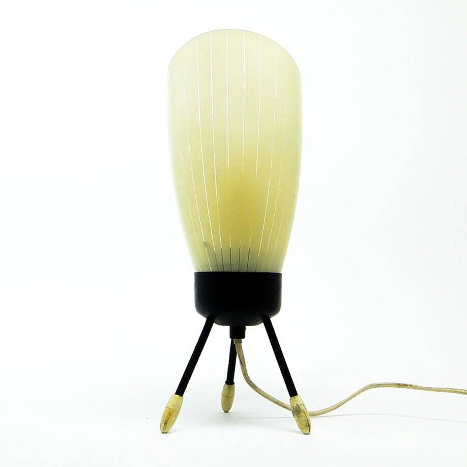 Pop art glass bedside lamp, Poland, 1960s