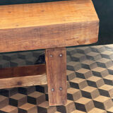 Old raw wooden bench