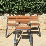 Set de 4 chaises acier chromé et velours