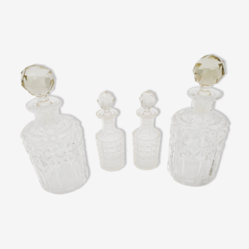 Series of 4 baccarat crystal vials
