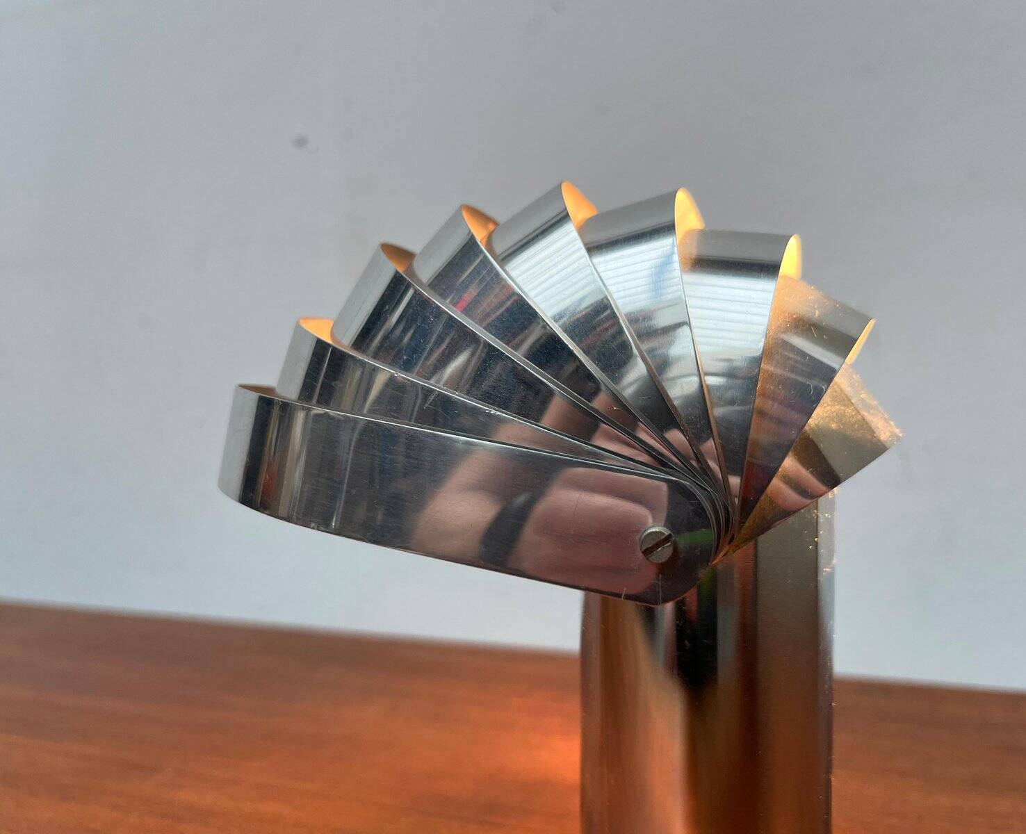 Vintage Swiss Visier table lamp from the space age by E. R. Nele for Temde, 1970s.