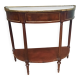 Louis XVI period demi-lune console in mahogany.