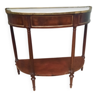 Louis XVI period demi-lune console in mahogany.