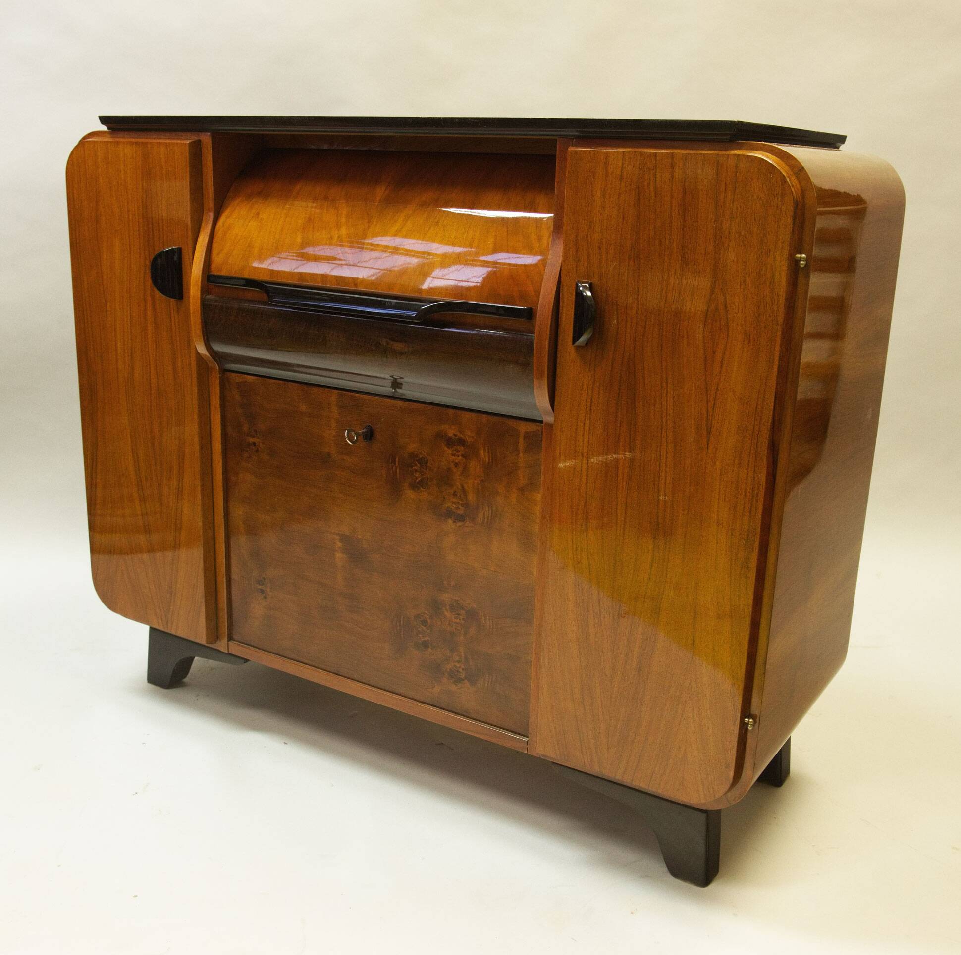 1950s Jindřich Halabala Record Cabinet – Walnut Mid-Century Design Icon