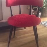Vintage chairs upholstered in red fur
