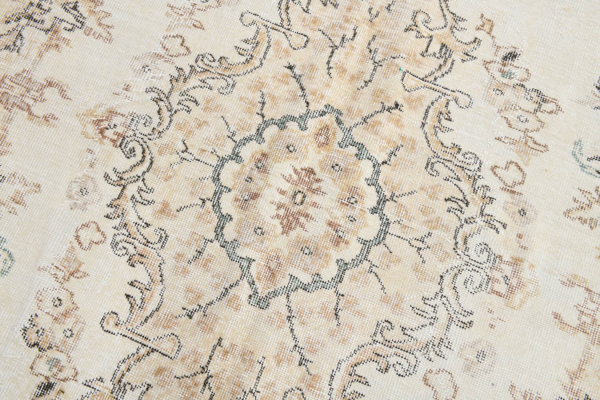 6x10 Cream & Beige Oriental Turkish Area Rug, 193x298Cm