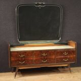 Commode en bois sculpté avec miroir années 50