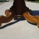 Square table in solid walnut