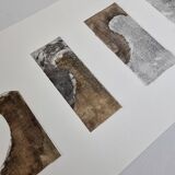 Collage, mixed technique, variations 1, abstract work, 59 cm