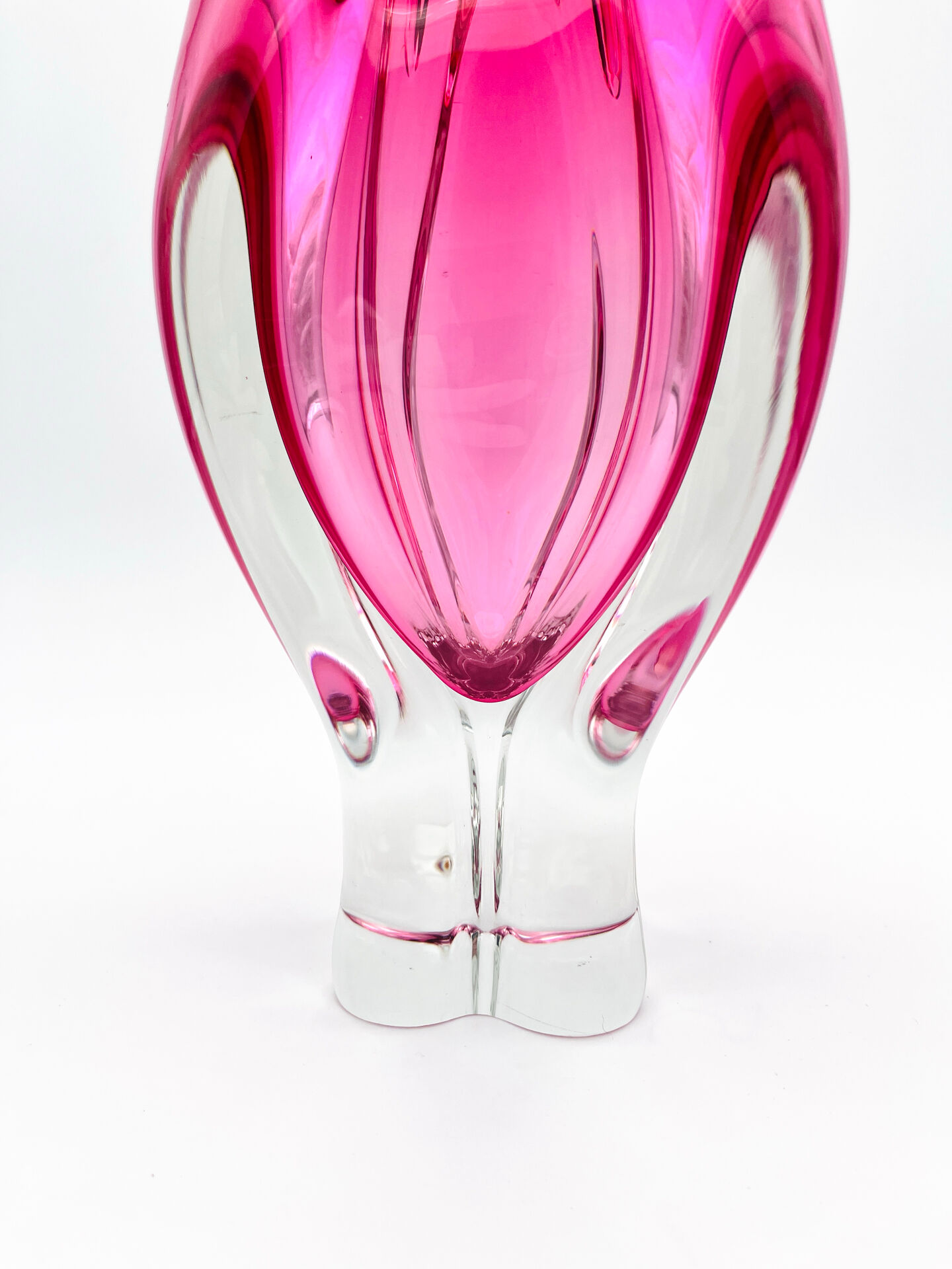 XXL Vase Josef Hospodka Chřibská Bohemian Crystal Rose 60s