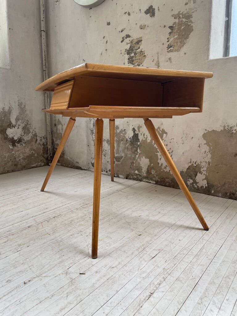 Vintage oak compass desk