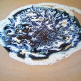 Decorative vintage plate, fat lava effect stoneware