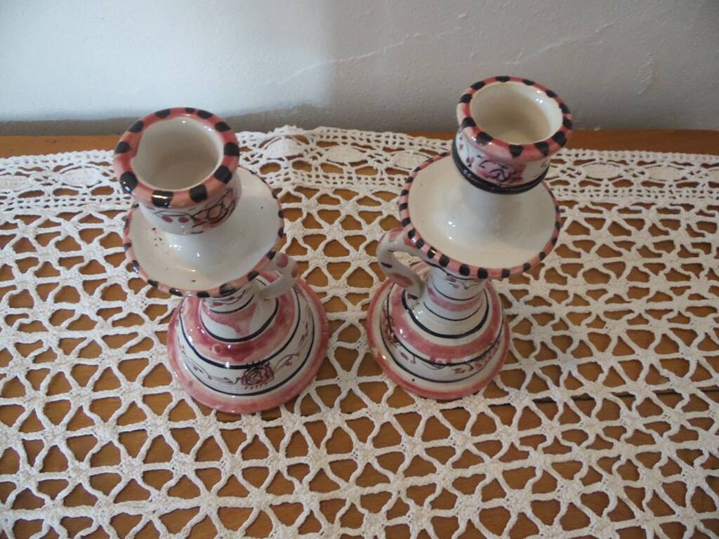 duo of ceramic candle holders