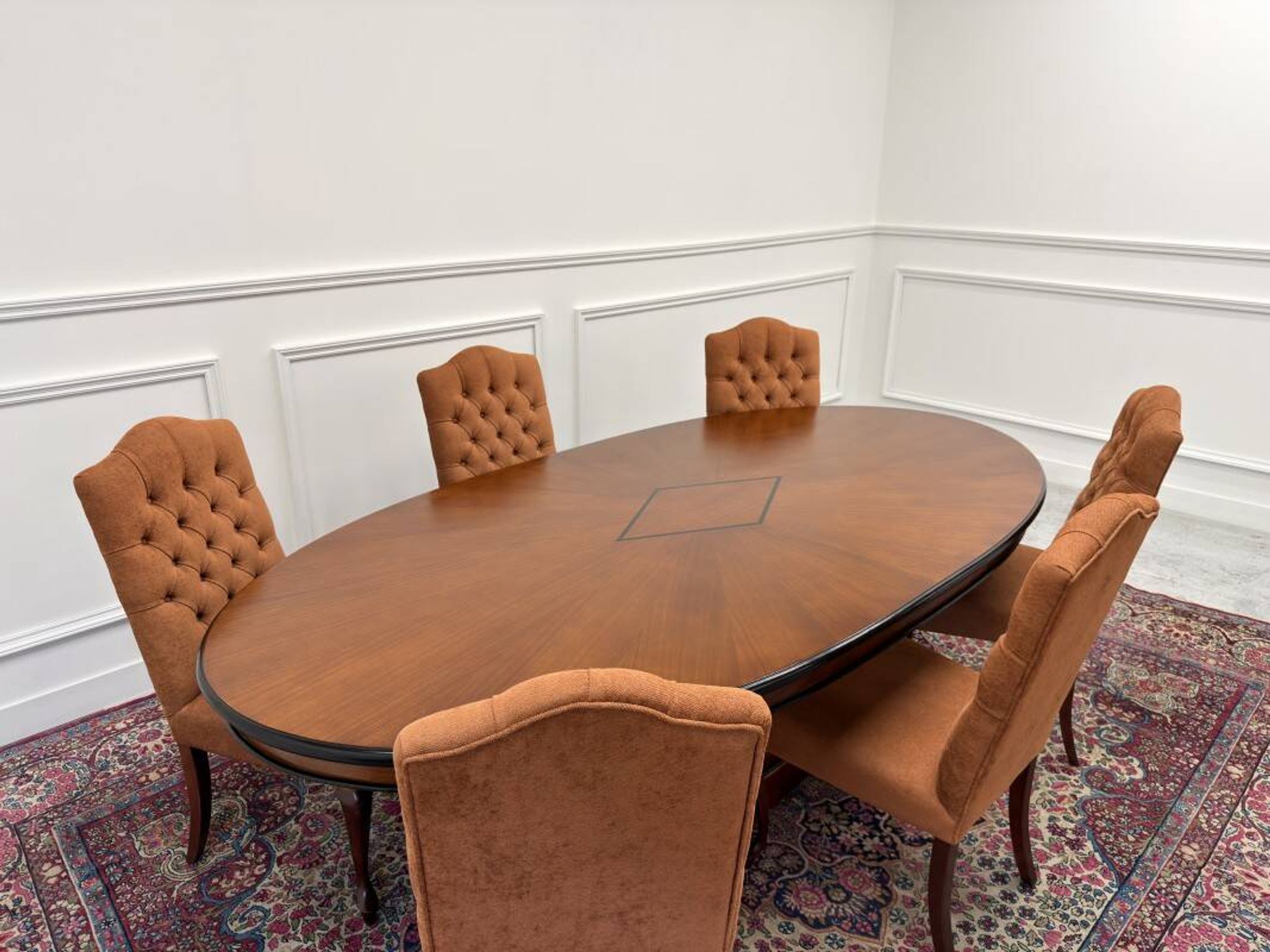 English Globe Wernicke Style Art Deco Conference Table