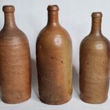 Set of 6 hand-turned stoneware bottles, 31 cm