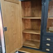 Large cabinet cabinet patina black buffet bookcase drawers