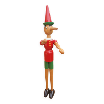 Ancien Pinocchio en bois taille 1m87 pièce très rare
