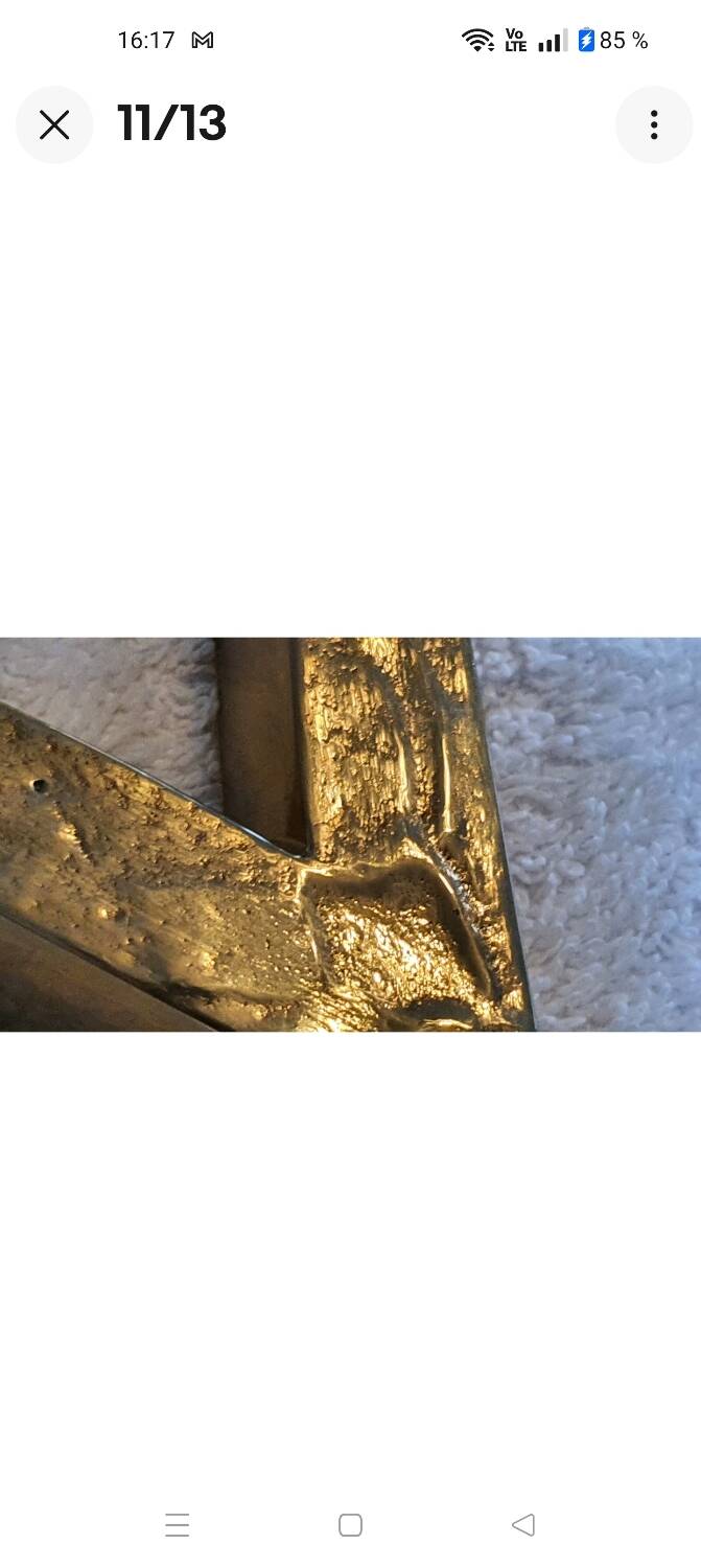 Arlus pair of wall sconces in gilt bronze and opaline glass, 1950