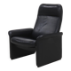 DS50 black leather lounge chair by De Sede Switzerland 1980s