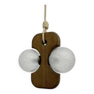 Lampe suspendue en bois - globes