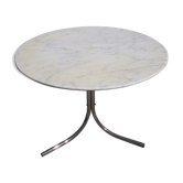 Table ronde marbre et chromé années 70