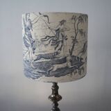 Toile Jouy lampshade, drum shape