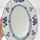 Large oval dish Terre de Fer KG Lunéville, model "Jane", blue, 1890-1915