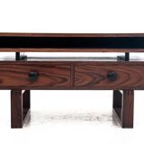 Miroir en palissandre avec commode, années 1960
