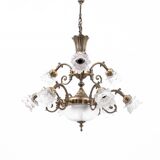 Brass chandelier from the 1950s, Western Europe.