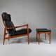 Armchair and footrest by Ib Kofod-Larsen for OPE, Sweden