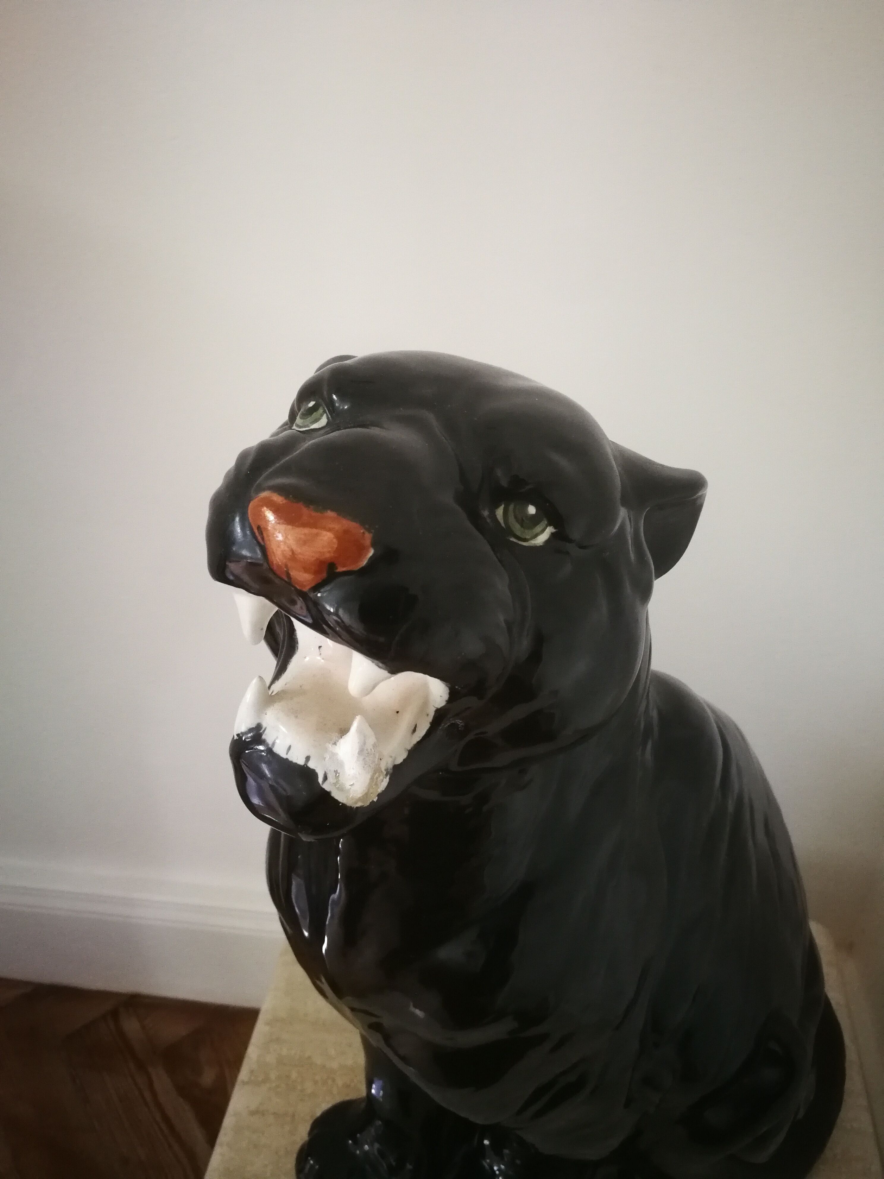 Black vintage ceramic panther