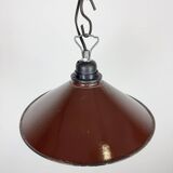 Industrial Dark Red Enamel Factory Pendant Lamp, 1960s
