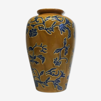 Caramel and blue vase - Bien Hao