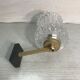 Vintage wall sconce with black metal sconce and glass reflector molded, 70s