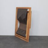 Modernist folding lounge chair with wooden frame, 1970s