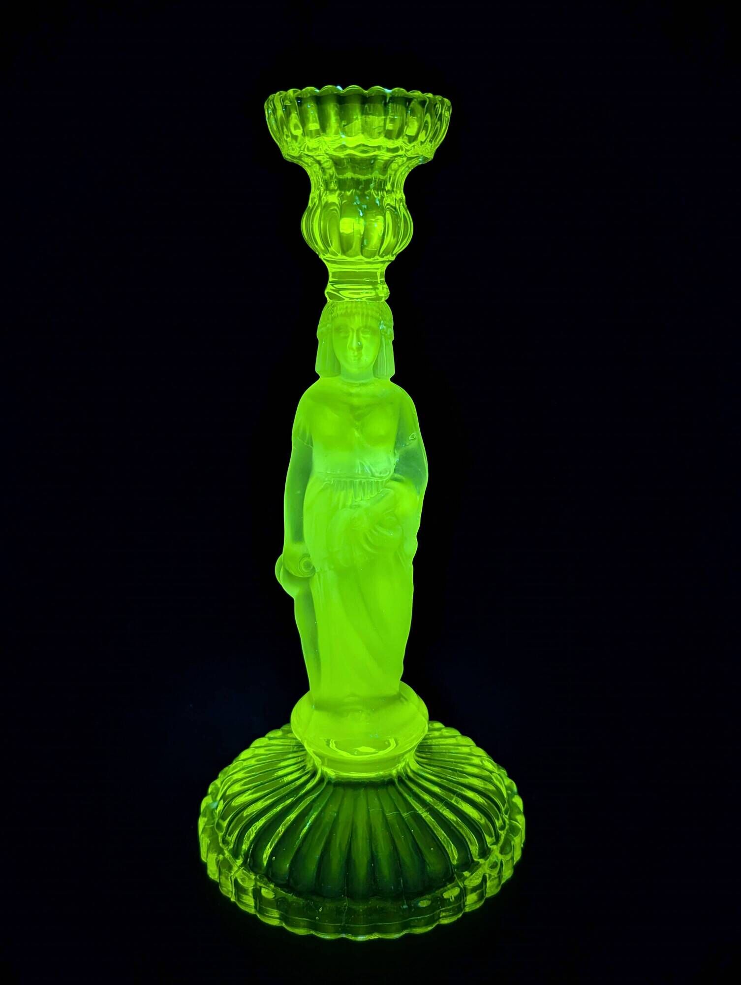 Antique Crystal Candlestick "The Water Carrier" (1900-1920)