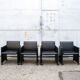 4 leather chairs model Giulietta by Afra and Tobia Scarpa for Meritalia italia 1988