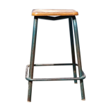 Tabouret haut industriel en bois