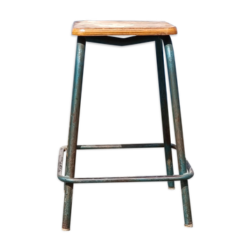 High industrial wooden stool