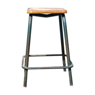 High industrial wooden stool