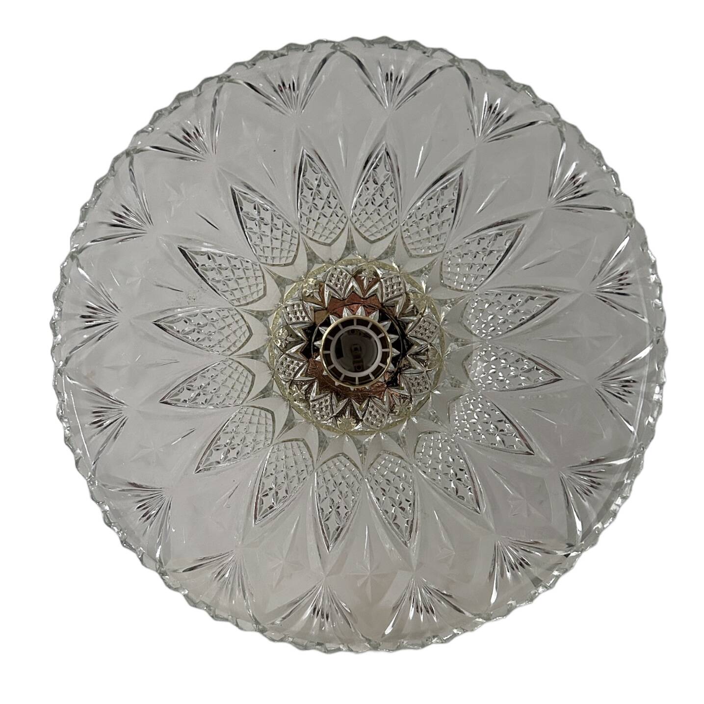 Large vintage chiseled glass wall light